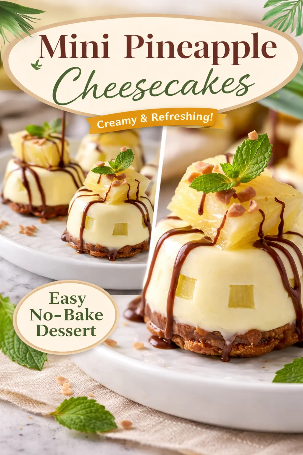 Gourmand Bouchées de cheesecake à l’ananas et au chocolat blanc irrésistibl