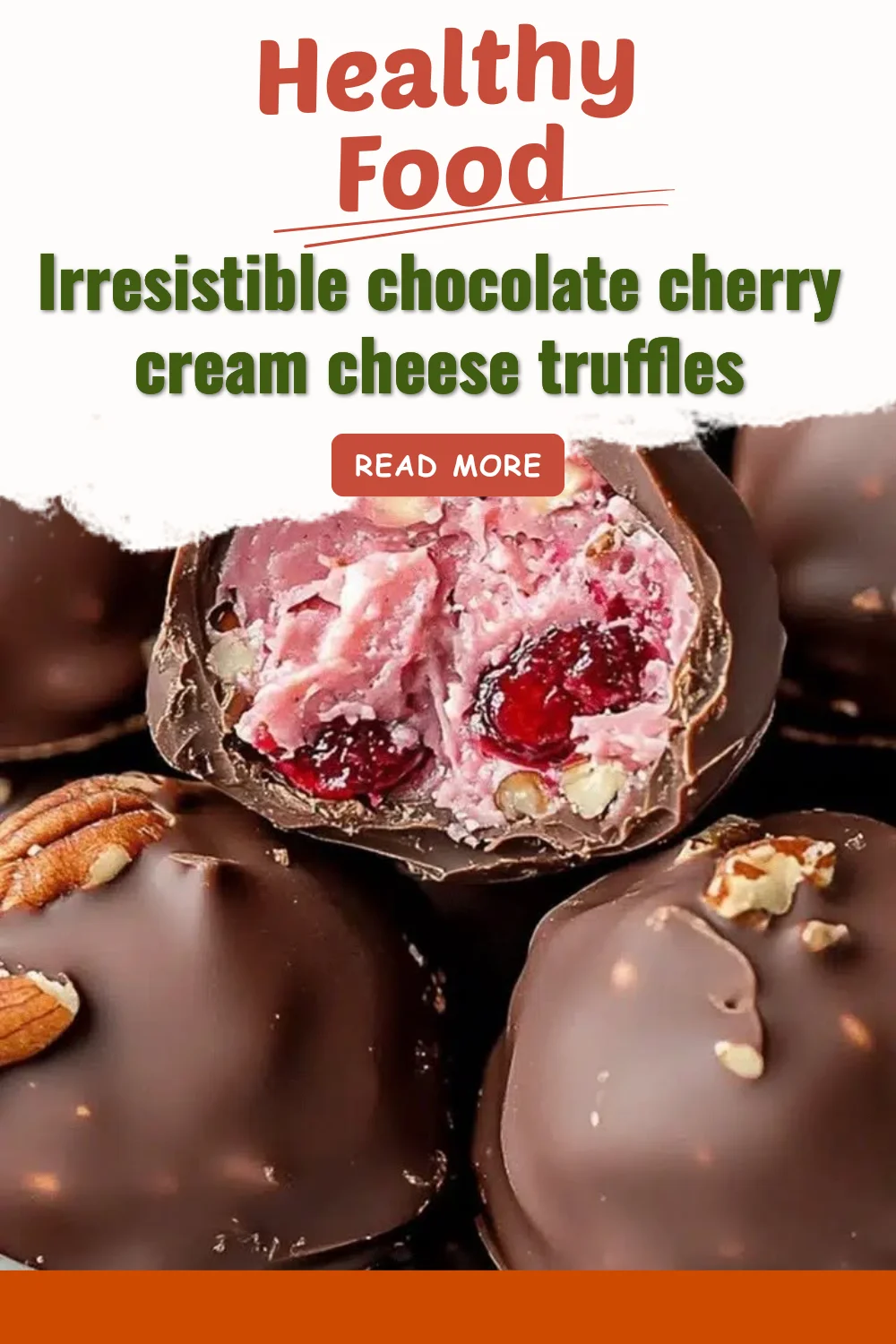 Truffes au chocolat et cerise avec fromage à la crème