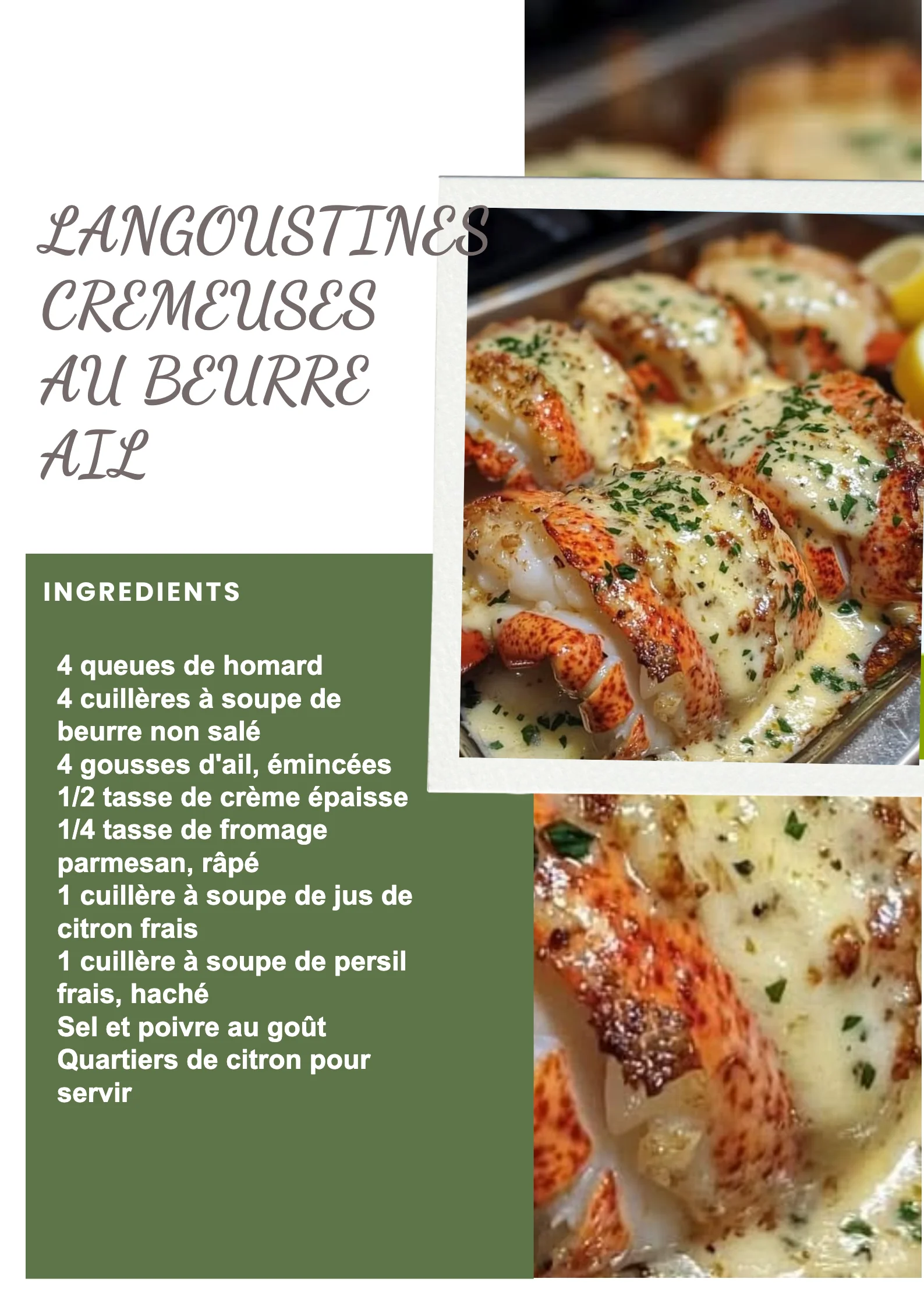 Langoustines crémeuses au beurre ail, un plat gourmet exquis