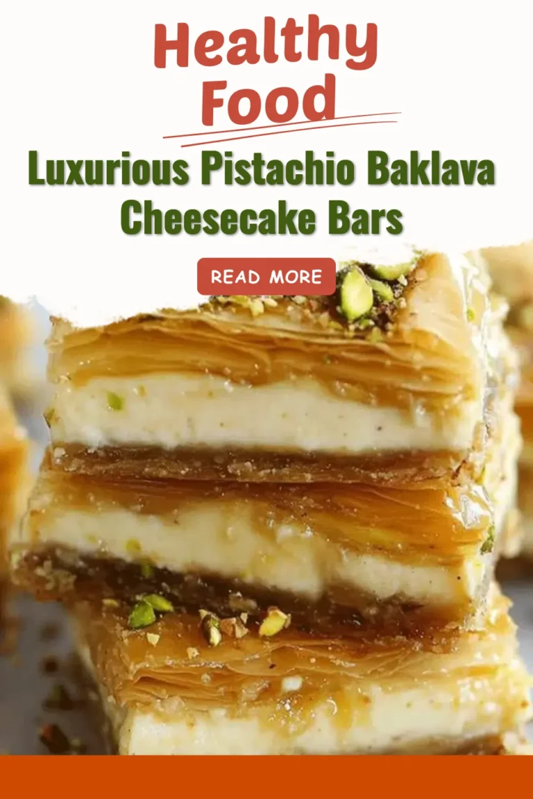 Barres de cheesecake au baklava de pistache sur un plat en porcelaine