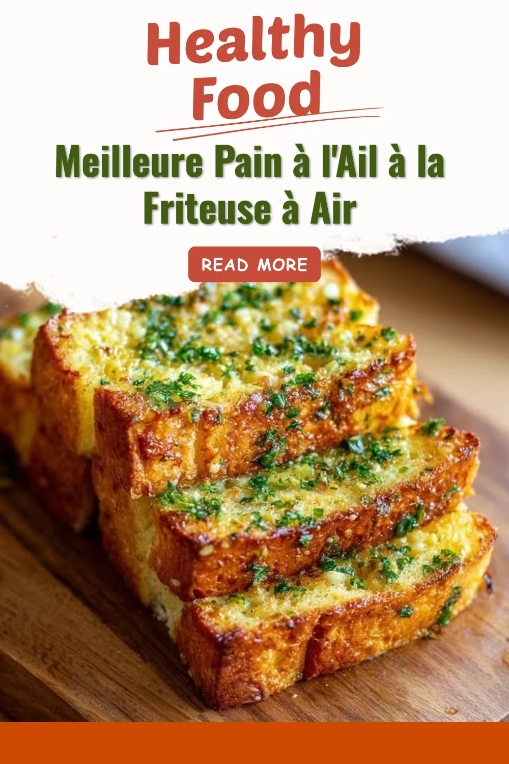 Pain à l'Ail croustillant cuit dans une friteuse à air