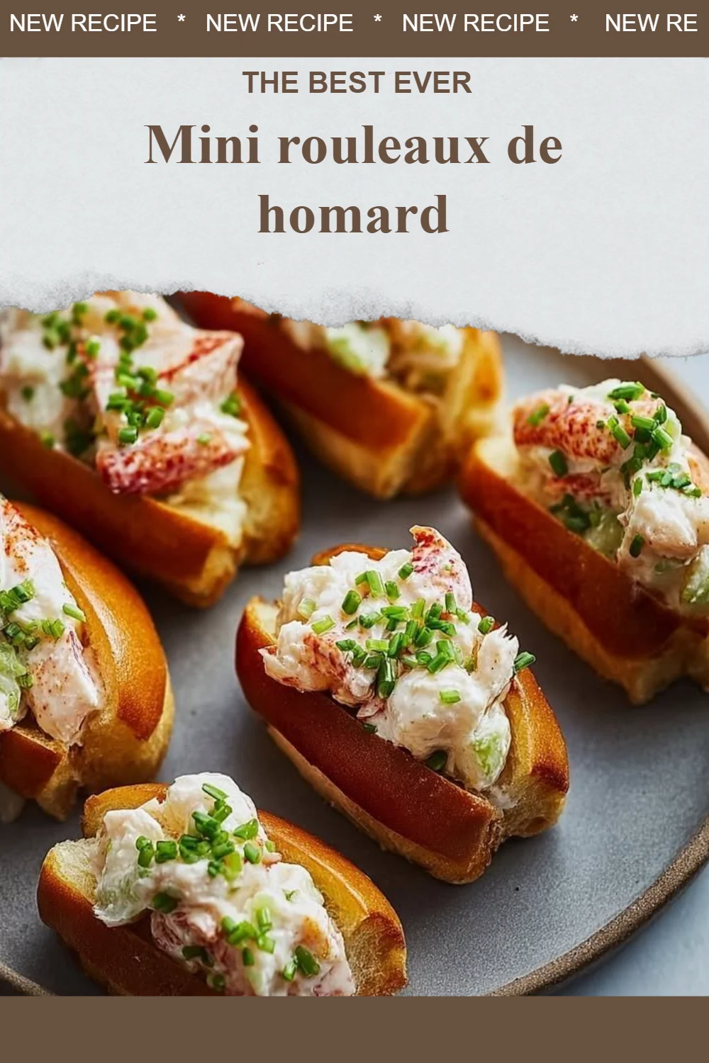Mini rouleaux de homard présentés sur un plat élégant