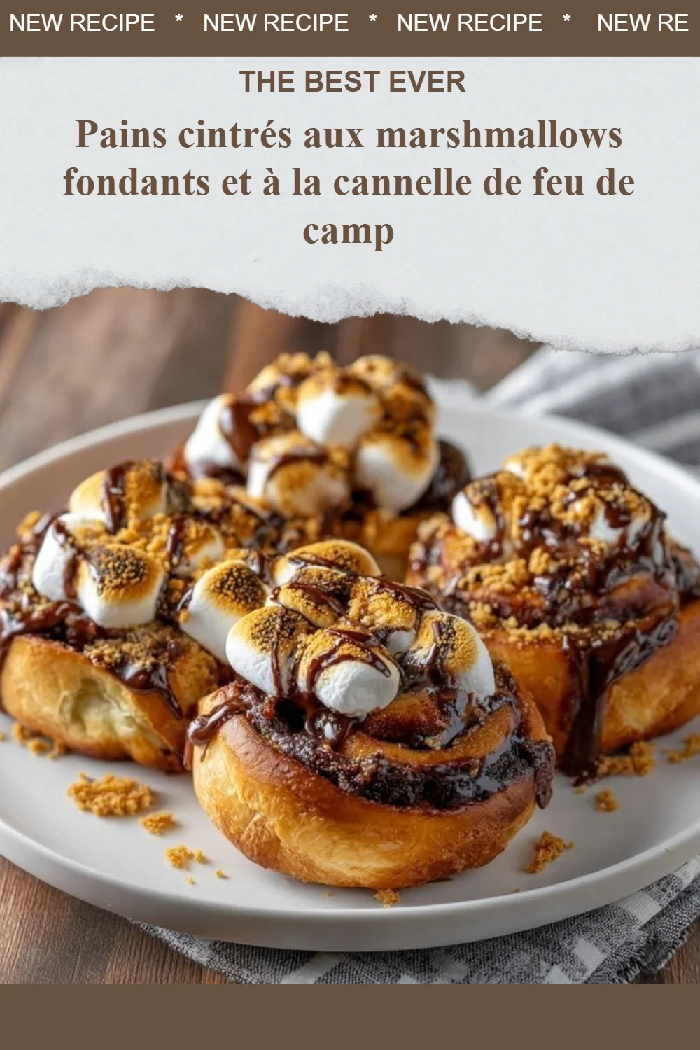 Pains cintrés aux marshmallows et à la cannelle dorés au feu de camp