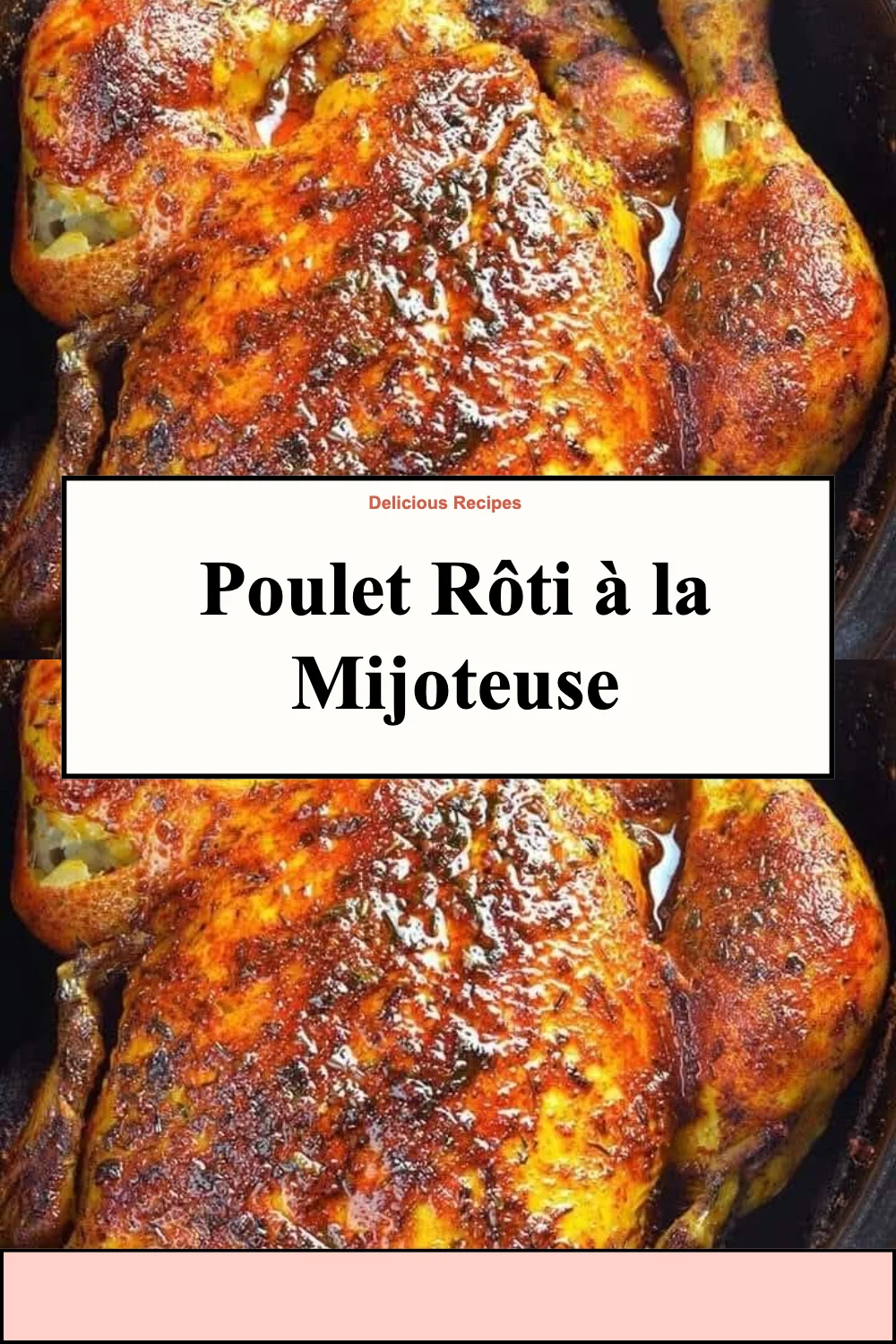 Poulet rôti à la mijoteuse, juteux et savoureux, prêt à être servi.