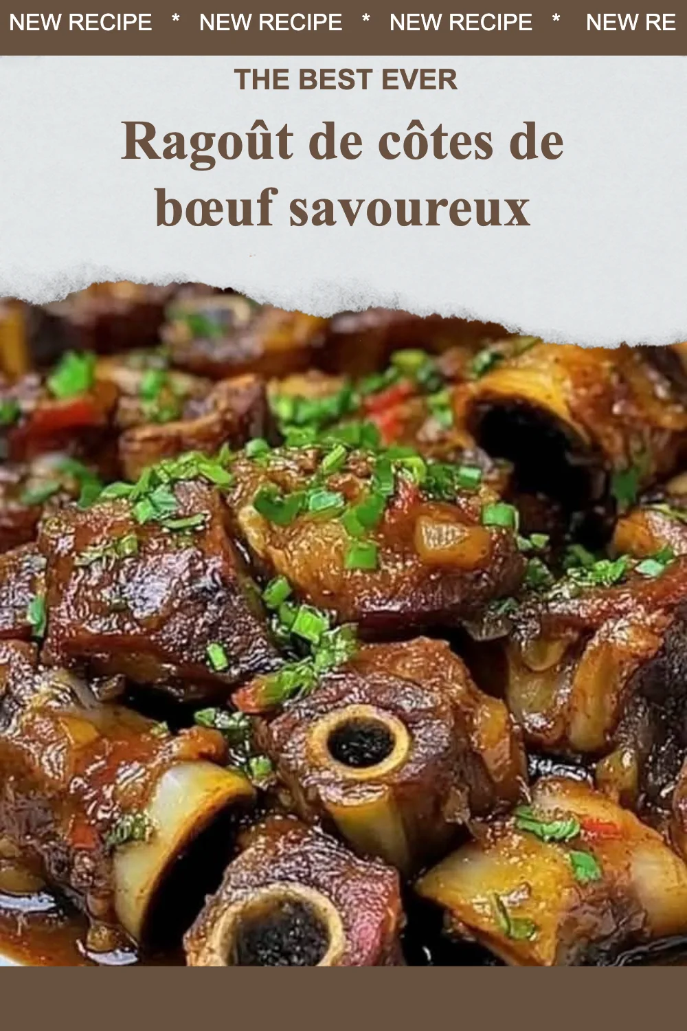 Ragoût de côtes de bœuf savoureux préparé avec des légumes et des épices.