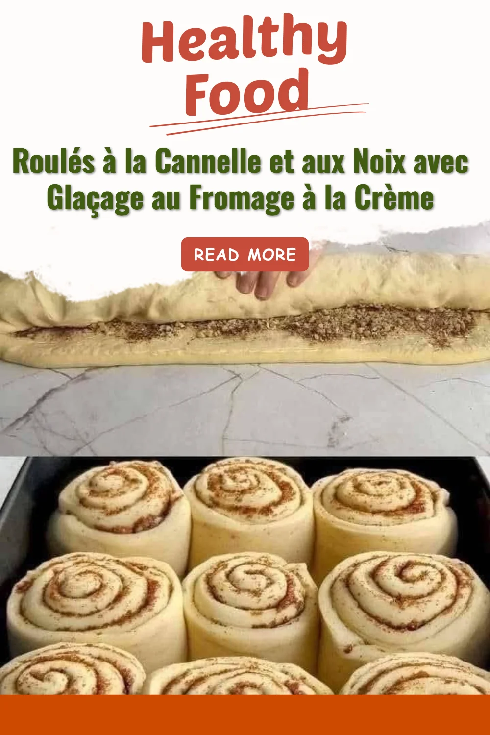 Roulés à la cannelle et aux noix avec glaçage au fromage à la crème