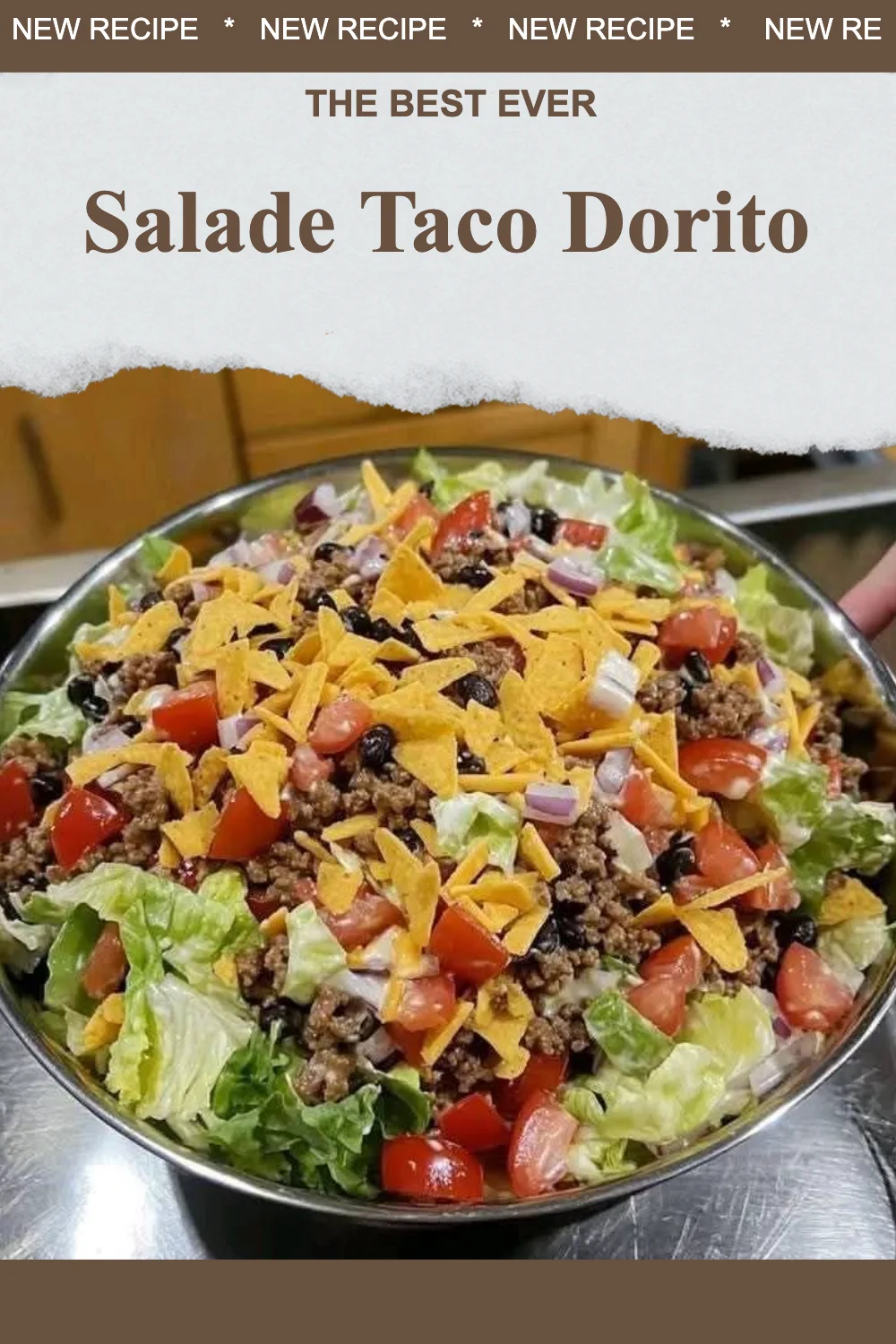 Salade Taco Dorito avec ingrédients frais et croustillants