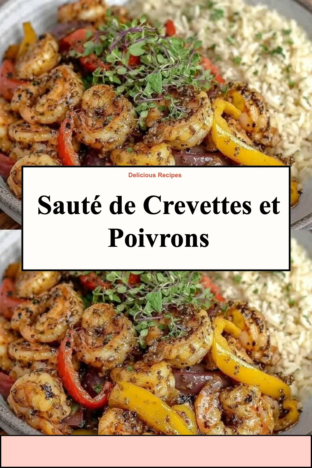 Sauté de crevettes et poivrons colorés dans une poêle