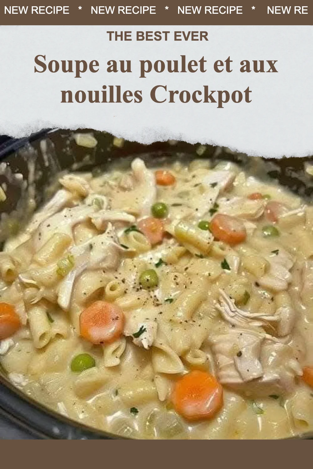 Soupe au poulet et nouilles préparée dans un Crockpot
