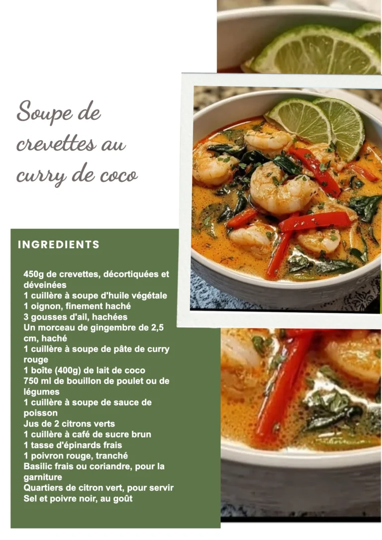 Soupe de crevettes au curry de coco, plat exotique et savoureux