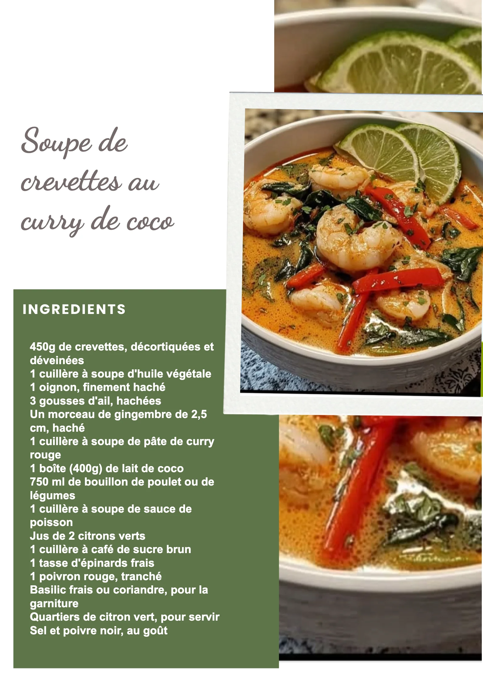 Soupe de crevettes au curry de coco, plat exotique et savoureux