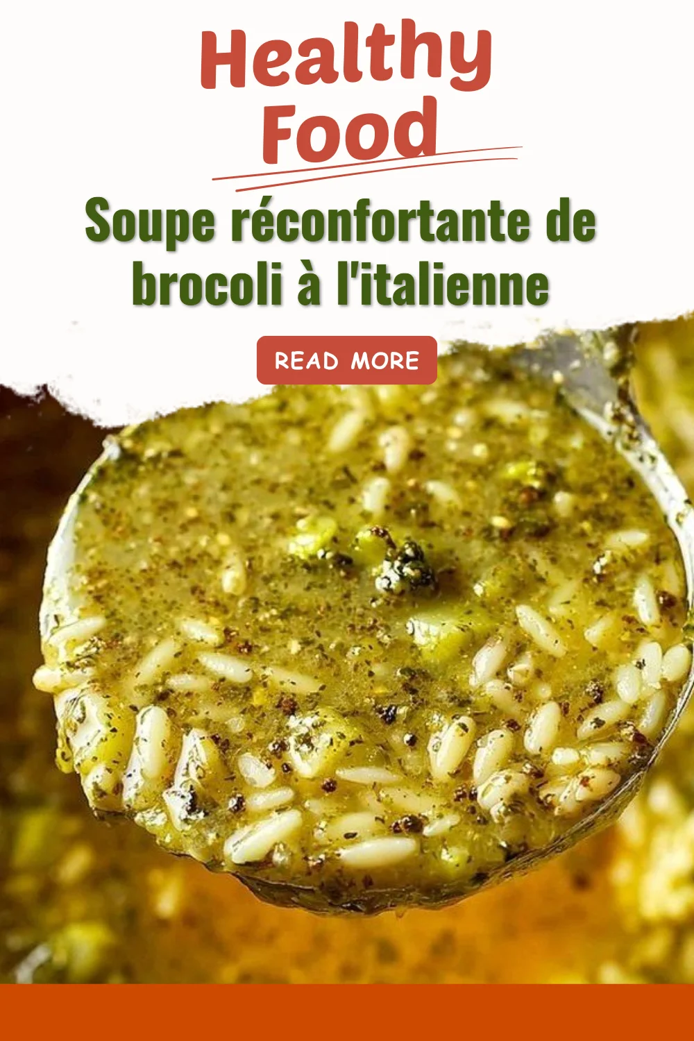 Soupe réconfortante de brocoli à l'italienne garnie de fromage