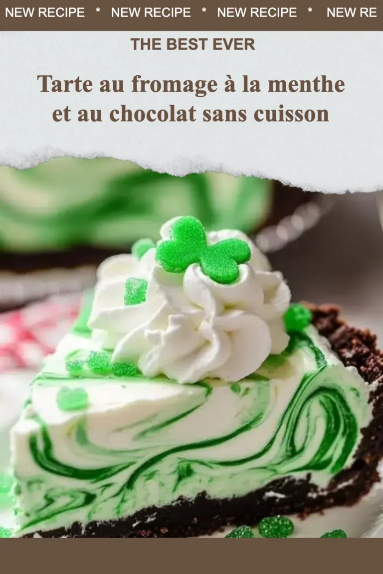 Tarte au fromage à la menthe et au chocolat sans cuisson, dessert délicieux