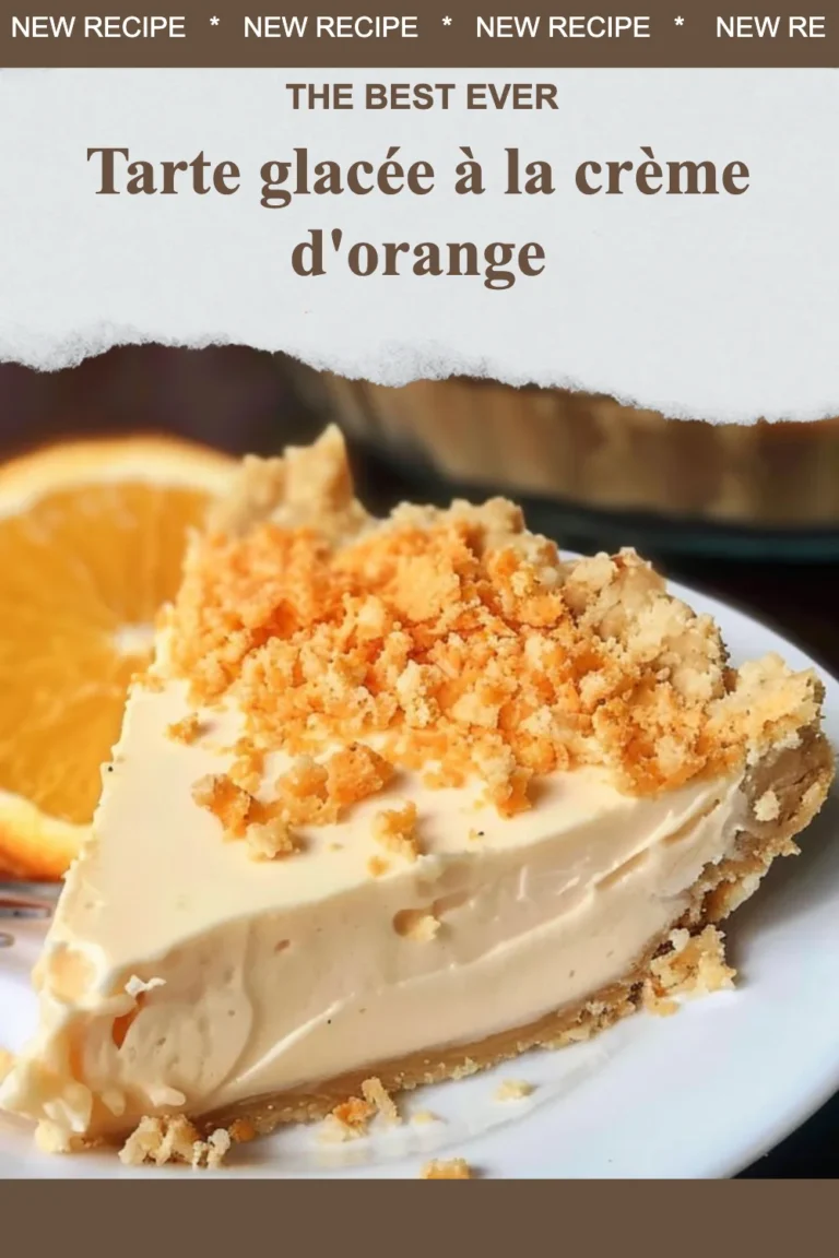 Tarte glacée à la crème d'orange servie sur une assiette élégante.