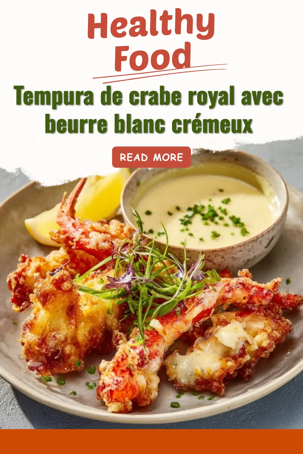 Tempura de crabe royal avec une sauce beurre blanc crémeux