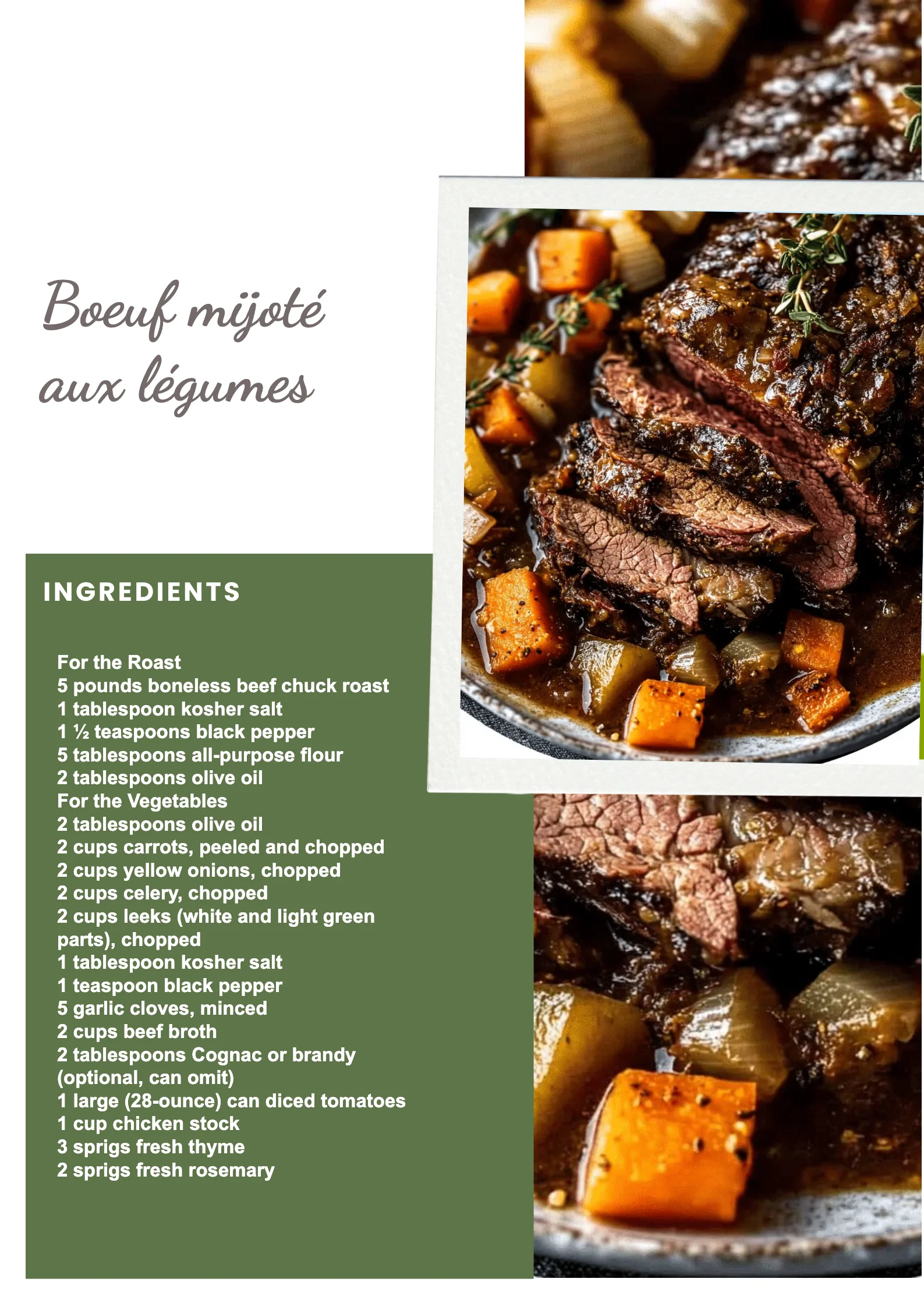 Boeuf mijoté aux légumes cuit lentement dans une recette savoureuse.