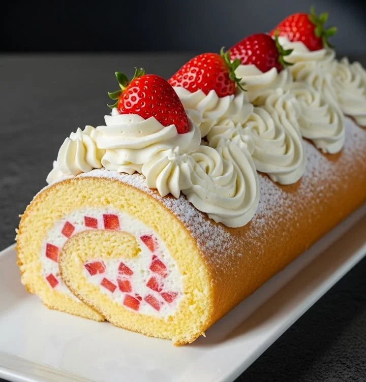 Brazos Gitanos avec Garniture de Cr&egrave;me et Fraise