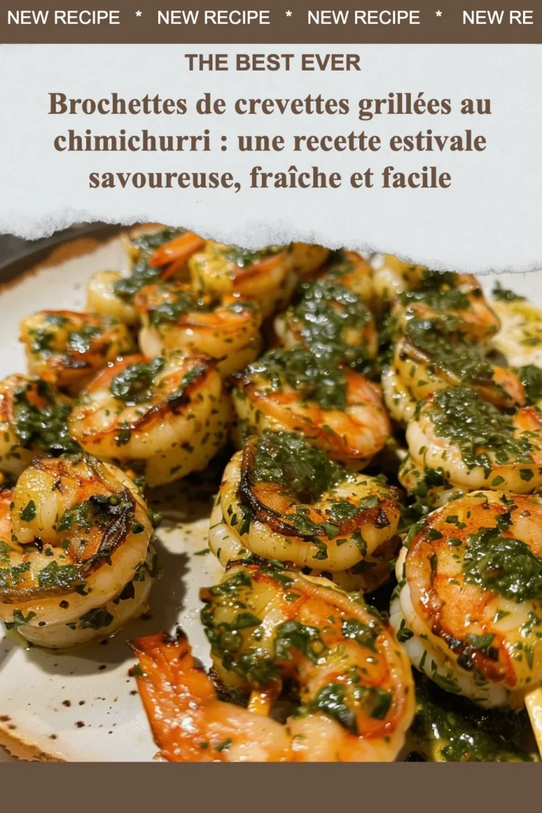 Brochettes de crevettes grillées au chimichurri avec légumes frais