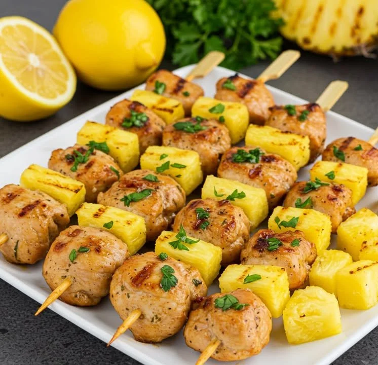 Brochettes de Poulet et Ananas