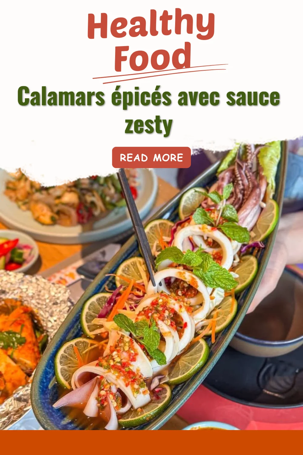 Recette de calamars épicés avec sauce zesty, assiette appétissante