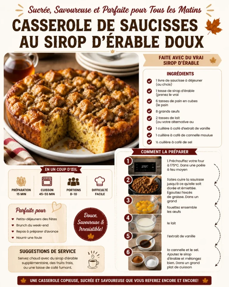 Casserole de saucisses au sirop d'érable doux, un plat savoureux et réconfortant