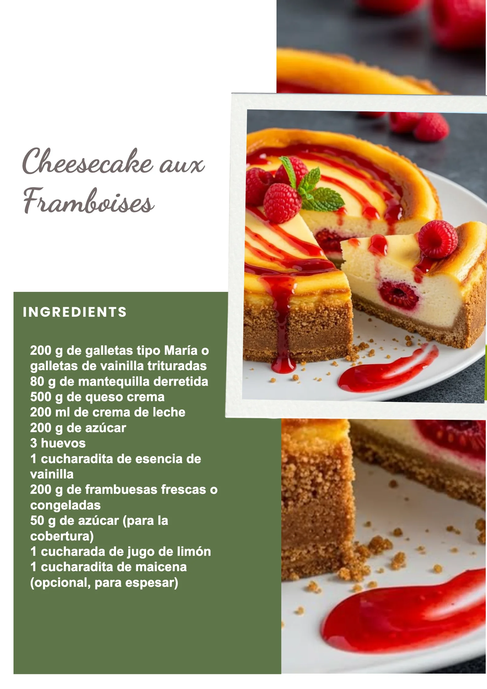 Cheesecake aux framboises délicatement garni de fruits frais