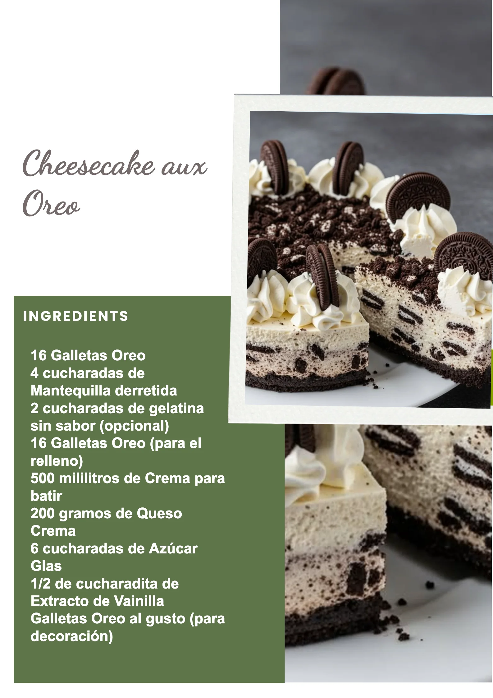 Recette de cheesecake aux Oreo sur une assiette avec des morceaux d'Oreo