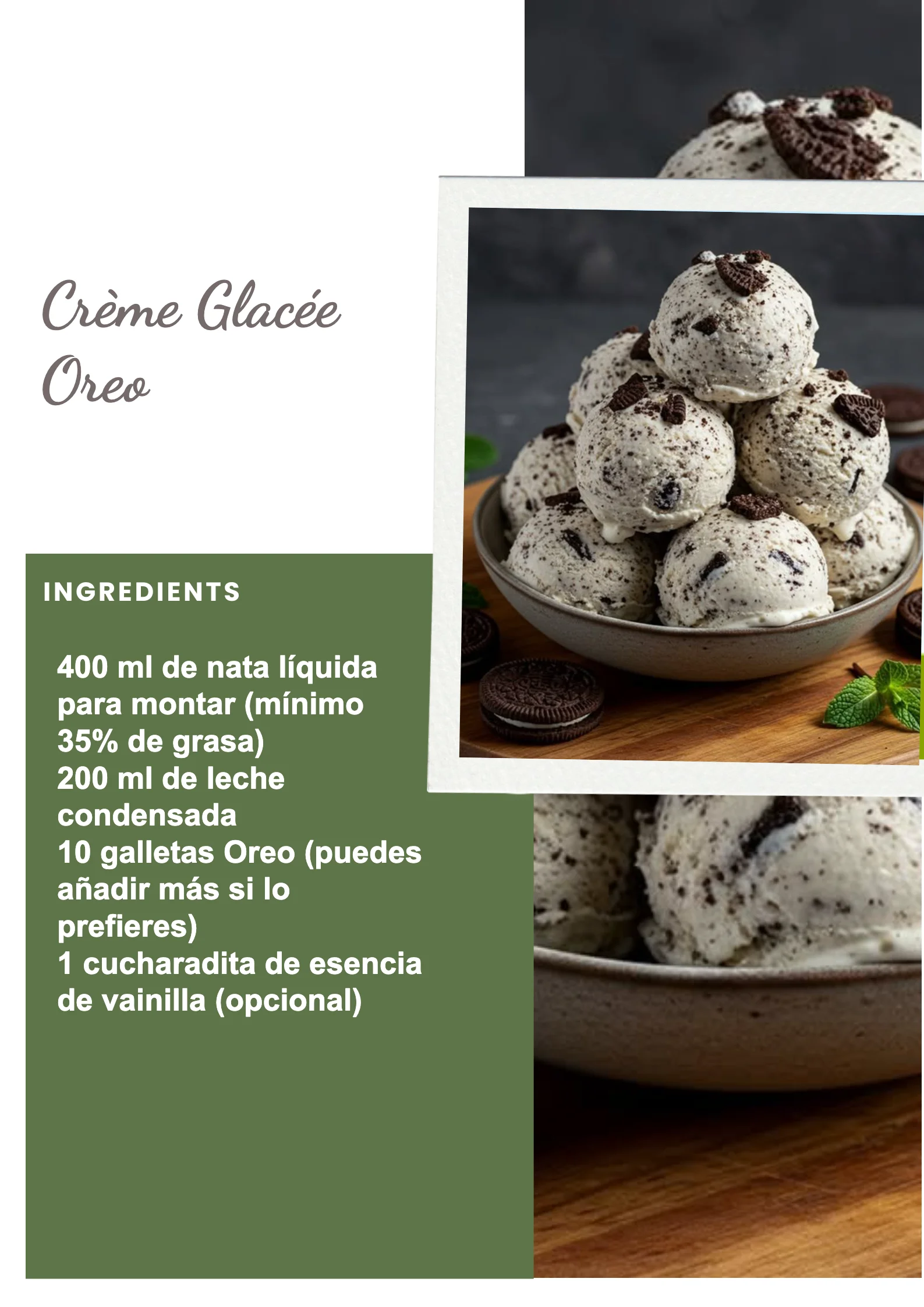 Crème Glacée Oreo crémeuse et délicieuse dans un bol