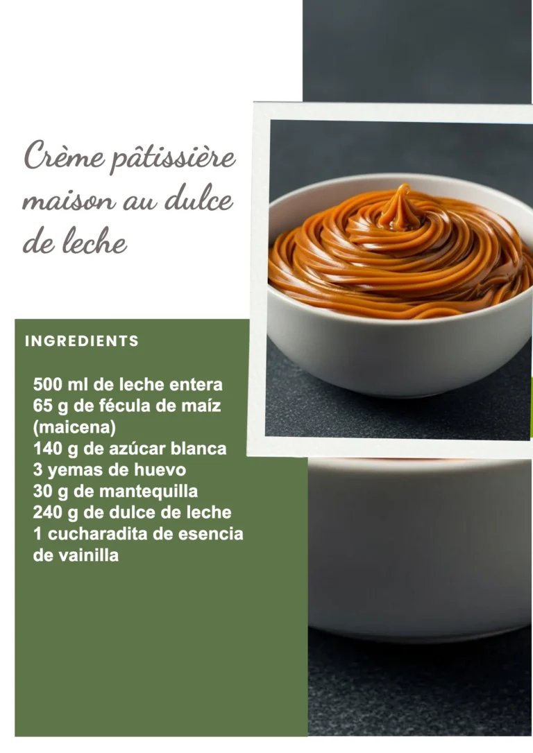 Crème pâtissière maison au dulce de leche dans un bol en verre