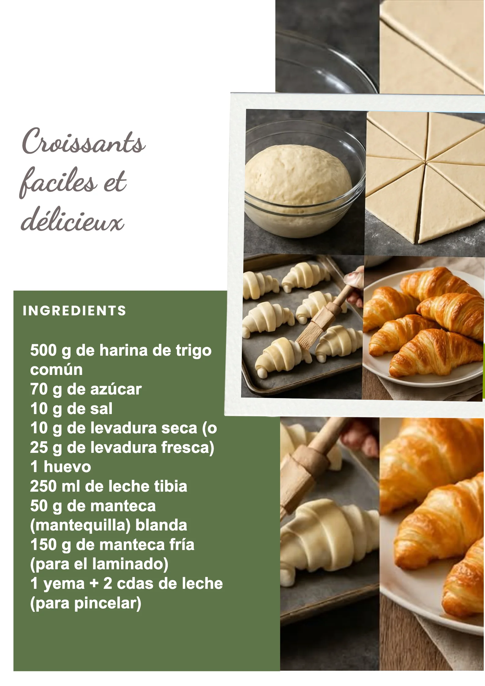 Recette de croissants faciles et délicieux tout enfeuilletés et dorés