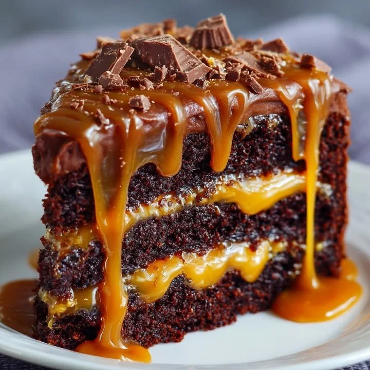 Gâteau au chocolat et au caramel décadent