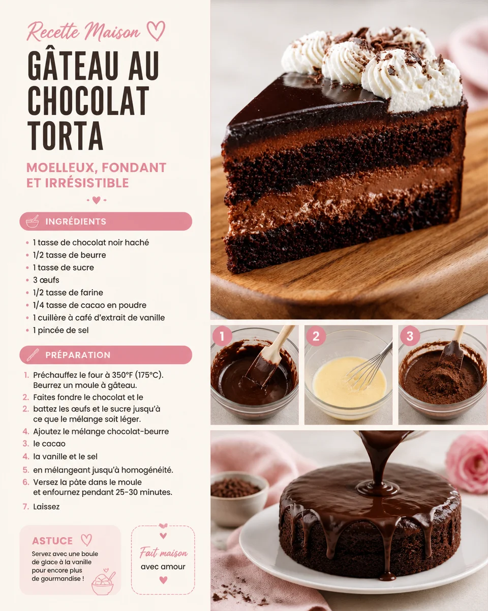 Gâteau au chocolat Torta riche et moelleux, parfait pour les amateurs de chocolat.