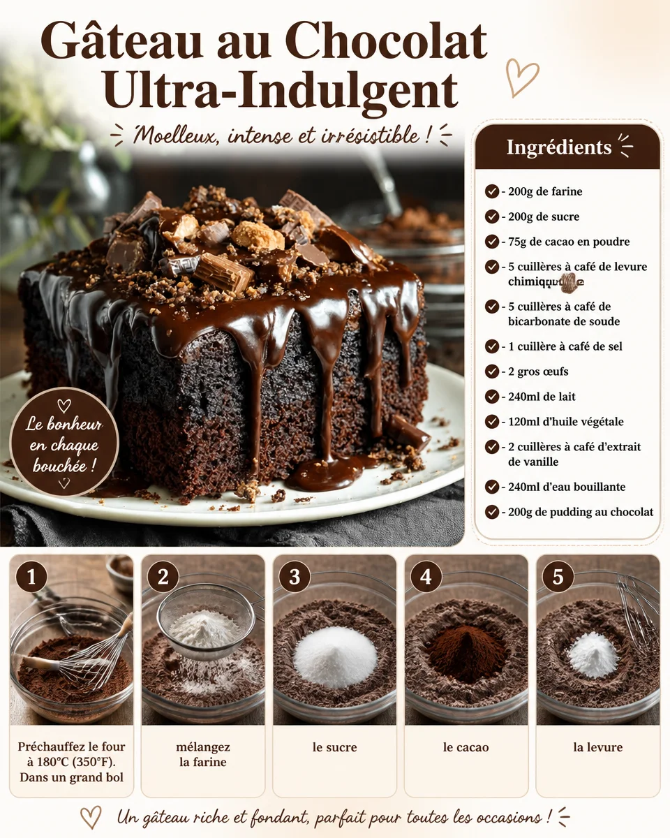 Gâteau au Chocolat Ultra-Indulgent - dessert moelleux et savoureux