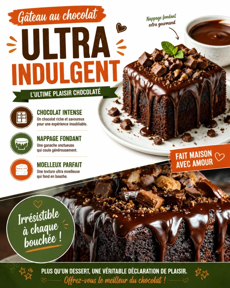 Gâteau au chocolat ultra indulgent avec une ganache riche