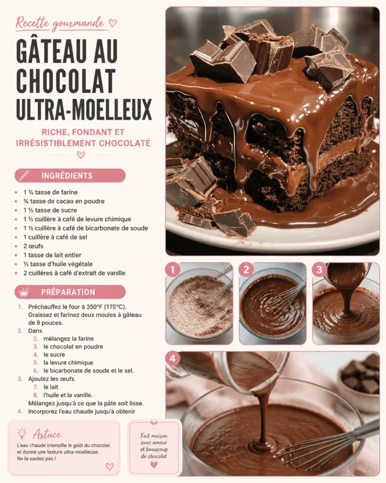 Gâteau au Chocolat Ultra-Moelleux avec un glaçage riche et brillant