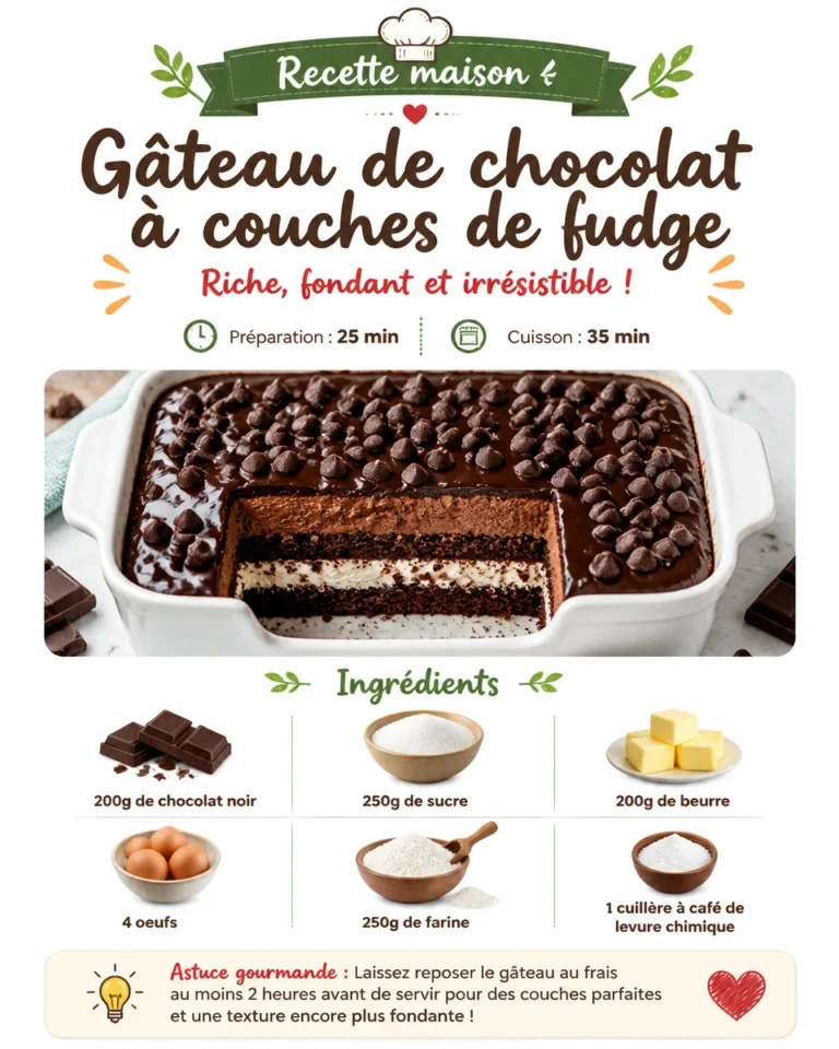Gâteau de chocolat à couches de fudge riche et savoureux