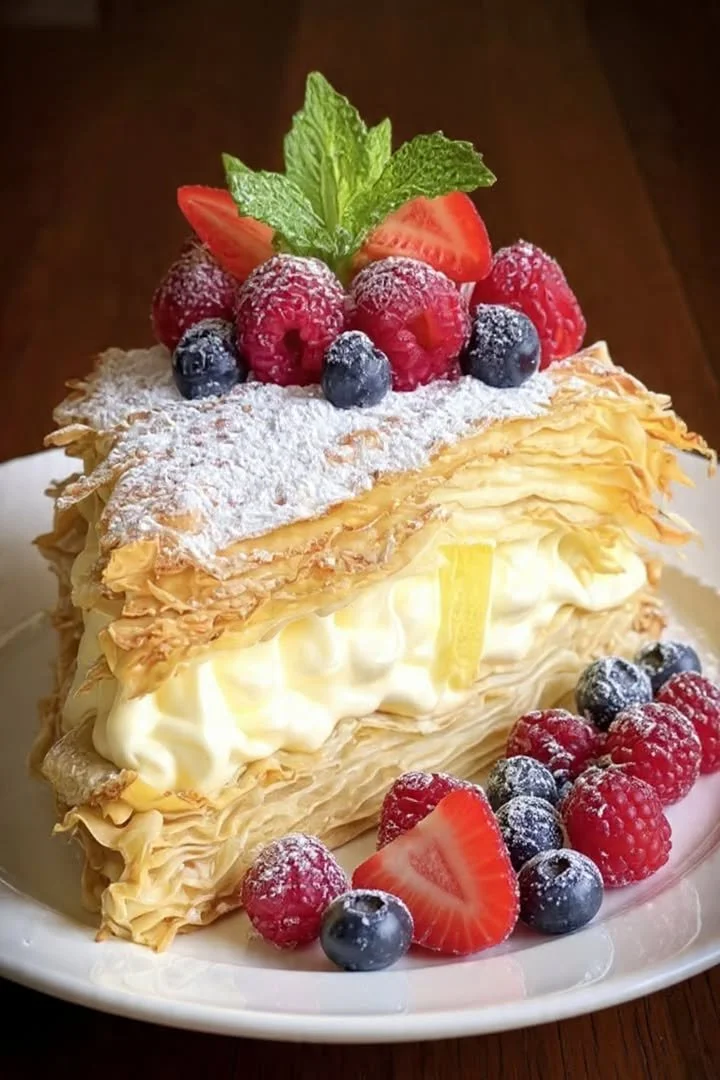G&acirc;teau P&acirc;tissier aux Baies et Cr&egrave;me