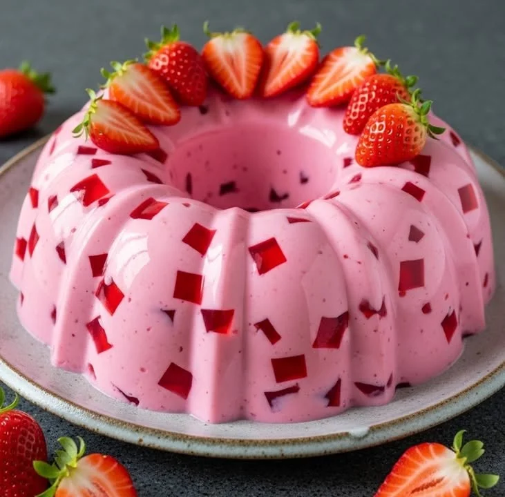 Gel&eacute;e de Yaourt &agrave; la Fraise Mosa&iuml;que