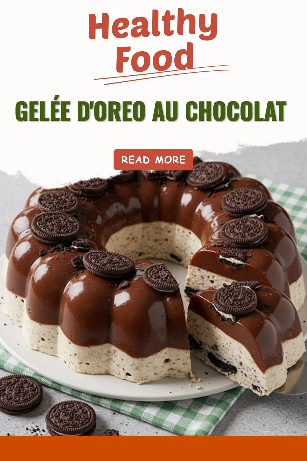 Savoureuse gelée d'Oreo au chocolat, un dessert irrésistible et gourmand.