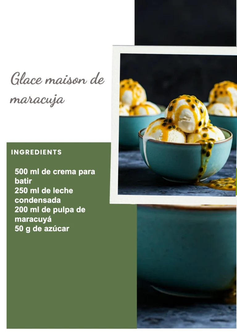 Glace maison de maracuja servie dans un bol rafraîchissant