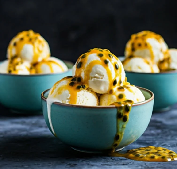 Glace maison de maracuja