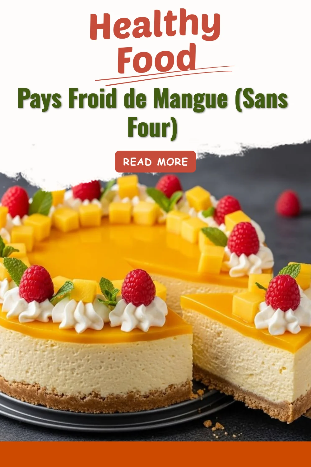 Délicieux Pays Froid de Mangue sans four, prêt à être dégusté.
