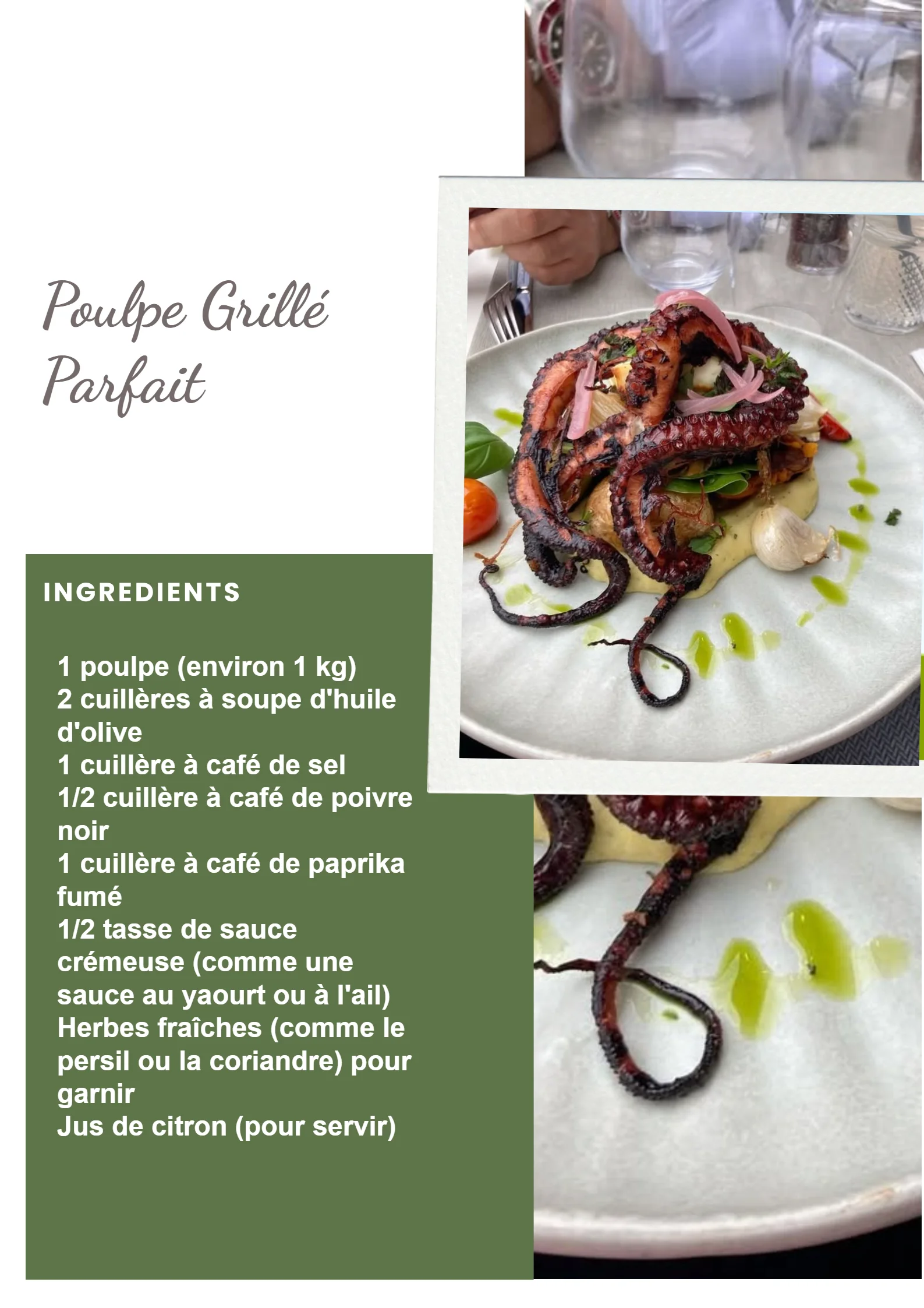 Recette de Poulpe Grillé Parfait avec des épices et une garniture délicieuse