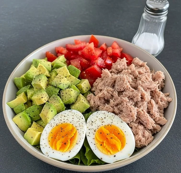 Salade Rapide de Thon, Avocat et &OElig;uf