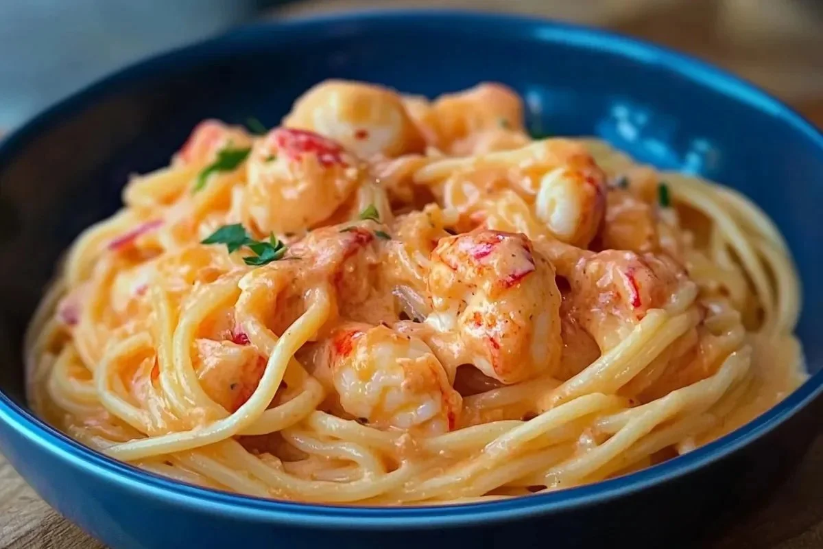 Spaghetti with creamy lobster