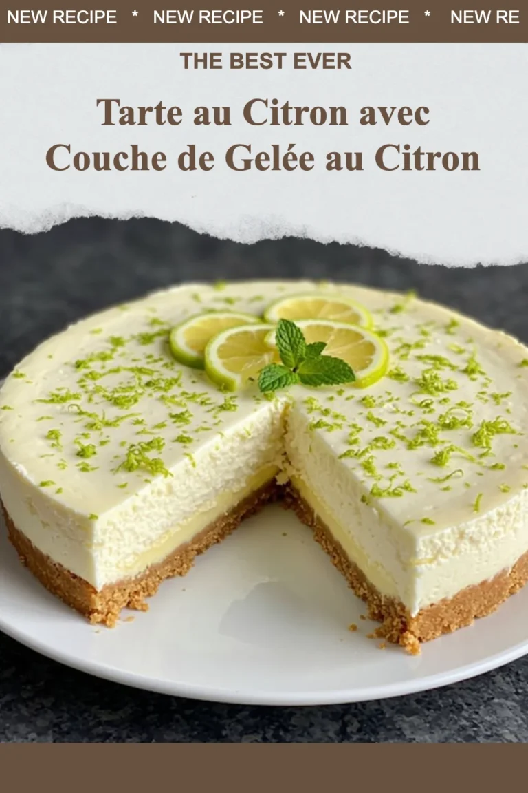 Tarte au Citron garnie d'une délicieuse couche de gelée au citron