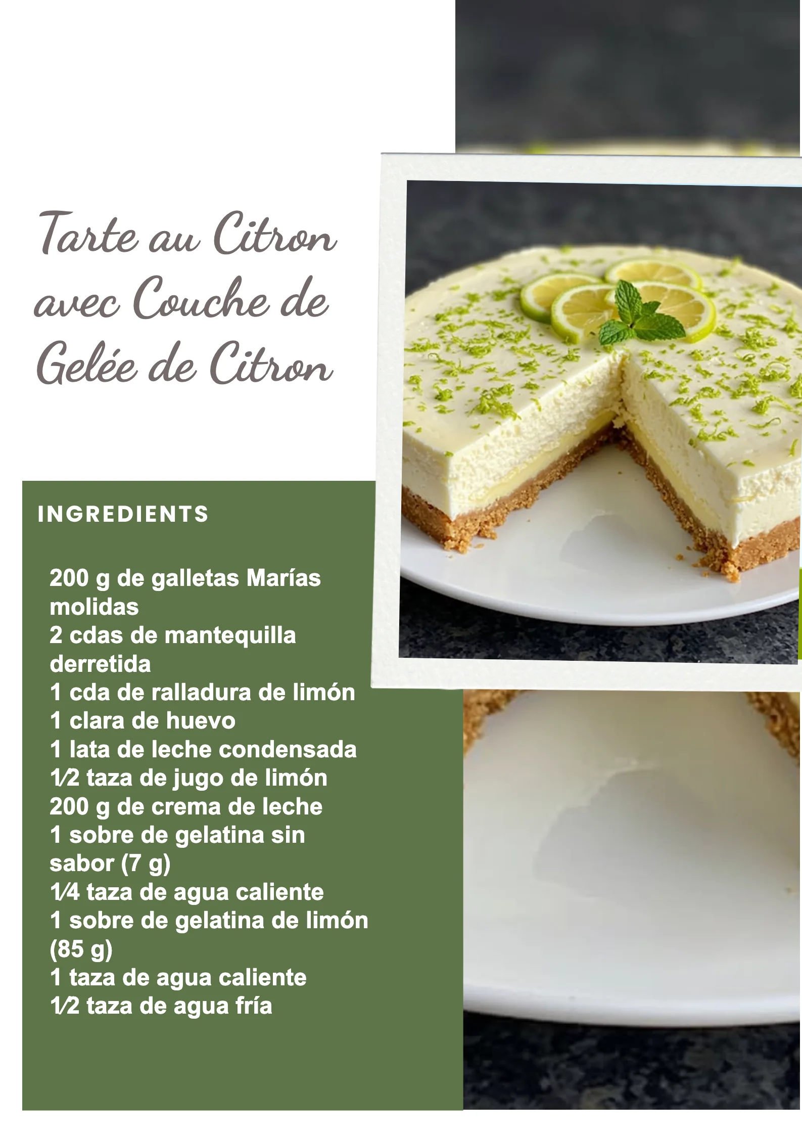 Tarte au Citron avec une couche de gelée de citron, dessert exquis et fruité.