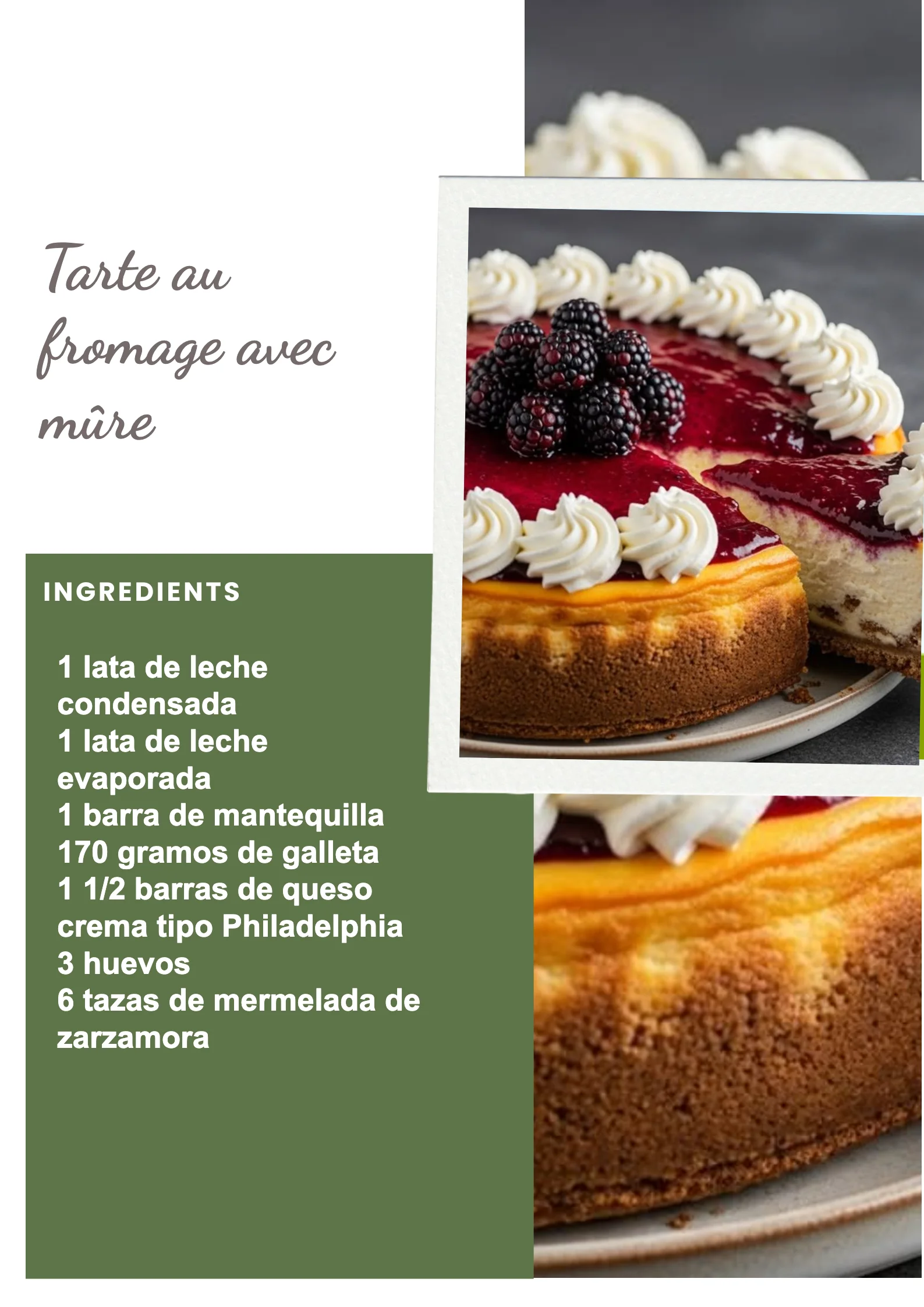 Tarte au fromage garnie de mûres fraîches sur une assiette blanche