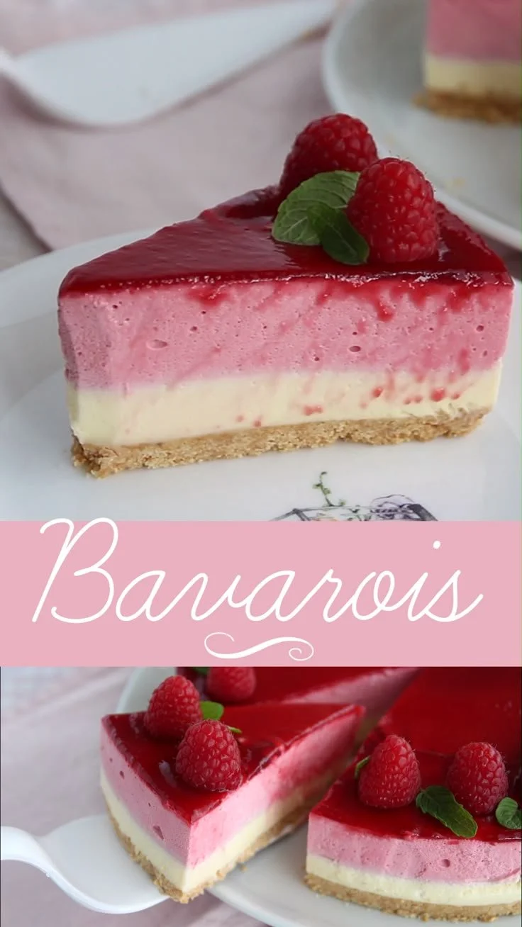 Bavarois aux framboises et chocolat blanc
