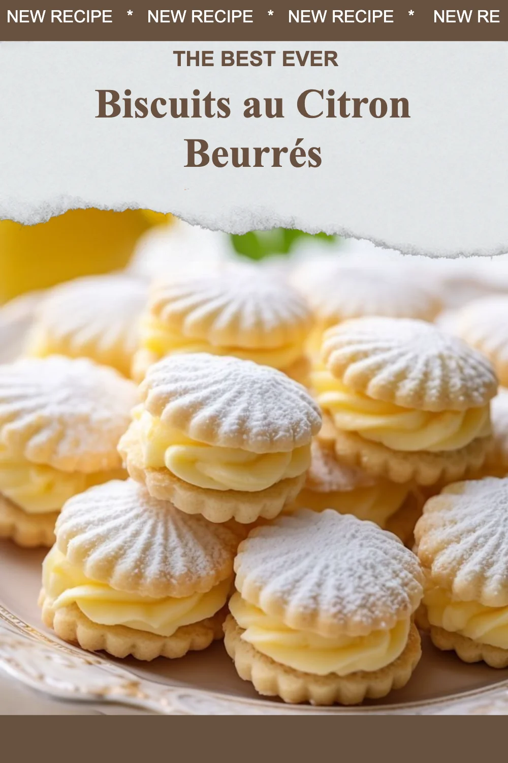 Biscuits au citron beurrés, frais et savoureux, prêts à déguster.